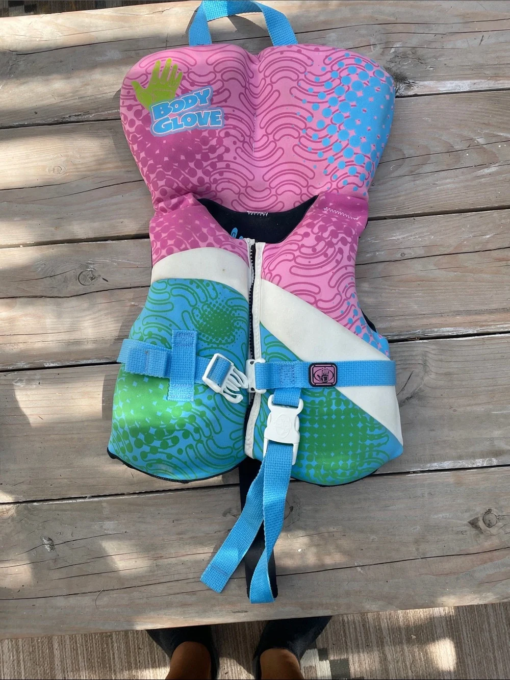 Body Glove Kids Pink, Green & Blue Front-Zip Swim Vest